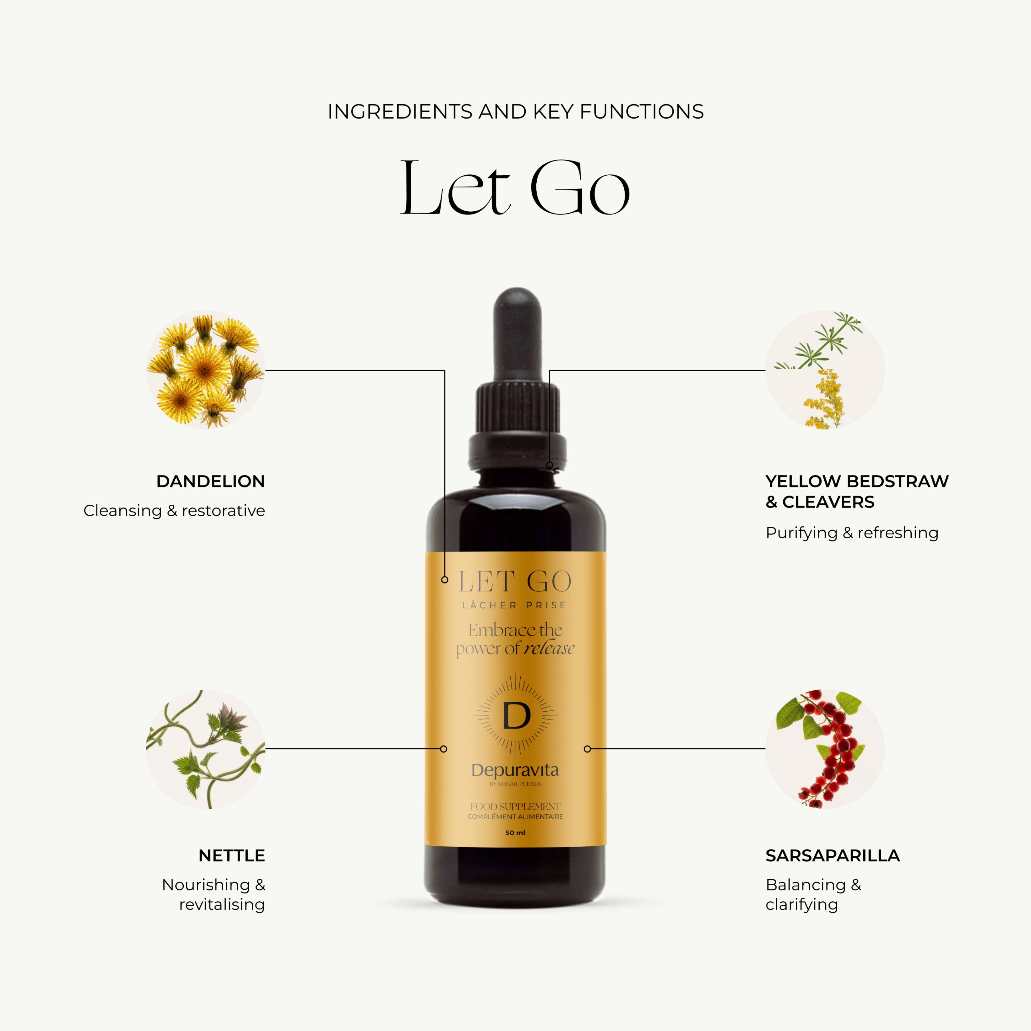 Let Go Holistic Detox Tincture with dandelion nettle for lymphatic drainage