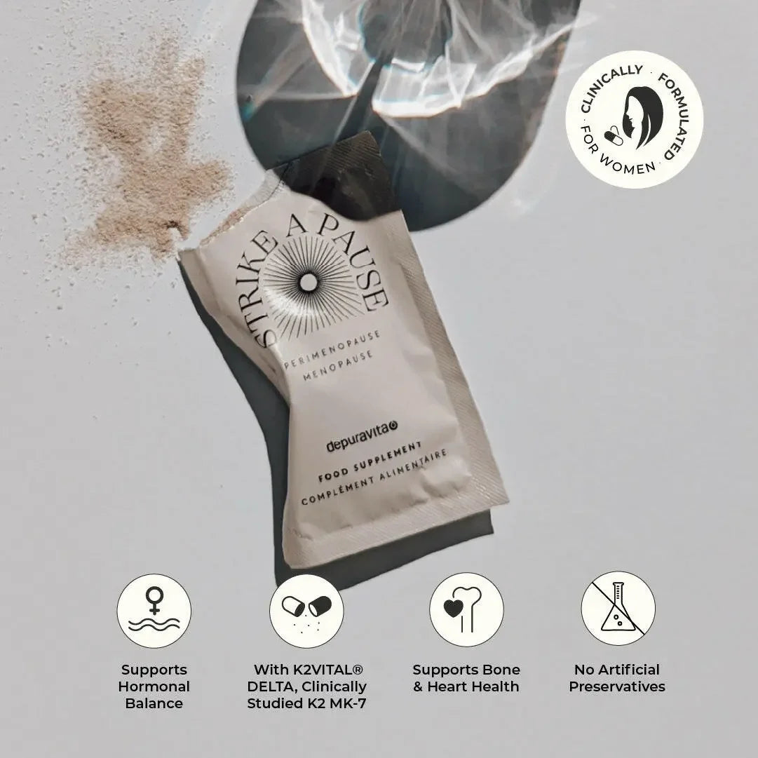 Natural menopause support with Red Clover, adaptogens, and borage oil for hormonal balance and wellness