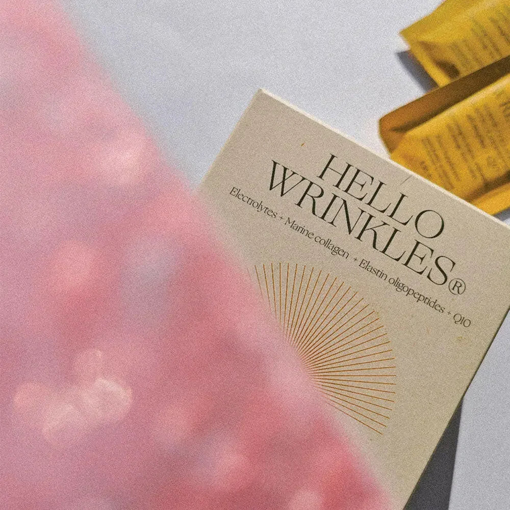 Marine collagen, Q10, oligopeptides, and electrolytes supplement promoting skin health and vitality