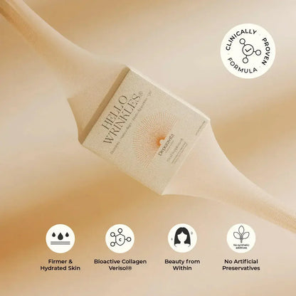 Marine collagen, Q10, oligopeptides, and electrolytes supplement promoting skin health and vitality