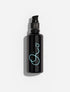 Oio Lab Intercellular Serum A sleek black pump bottle with a light blue abstract line graphic on the front, set against a clean white background with a soft shadow.