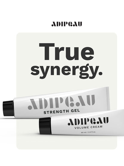 Adipeau Volume Cream and Strength Gel duo shot, synergy shot