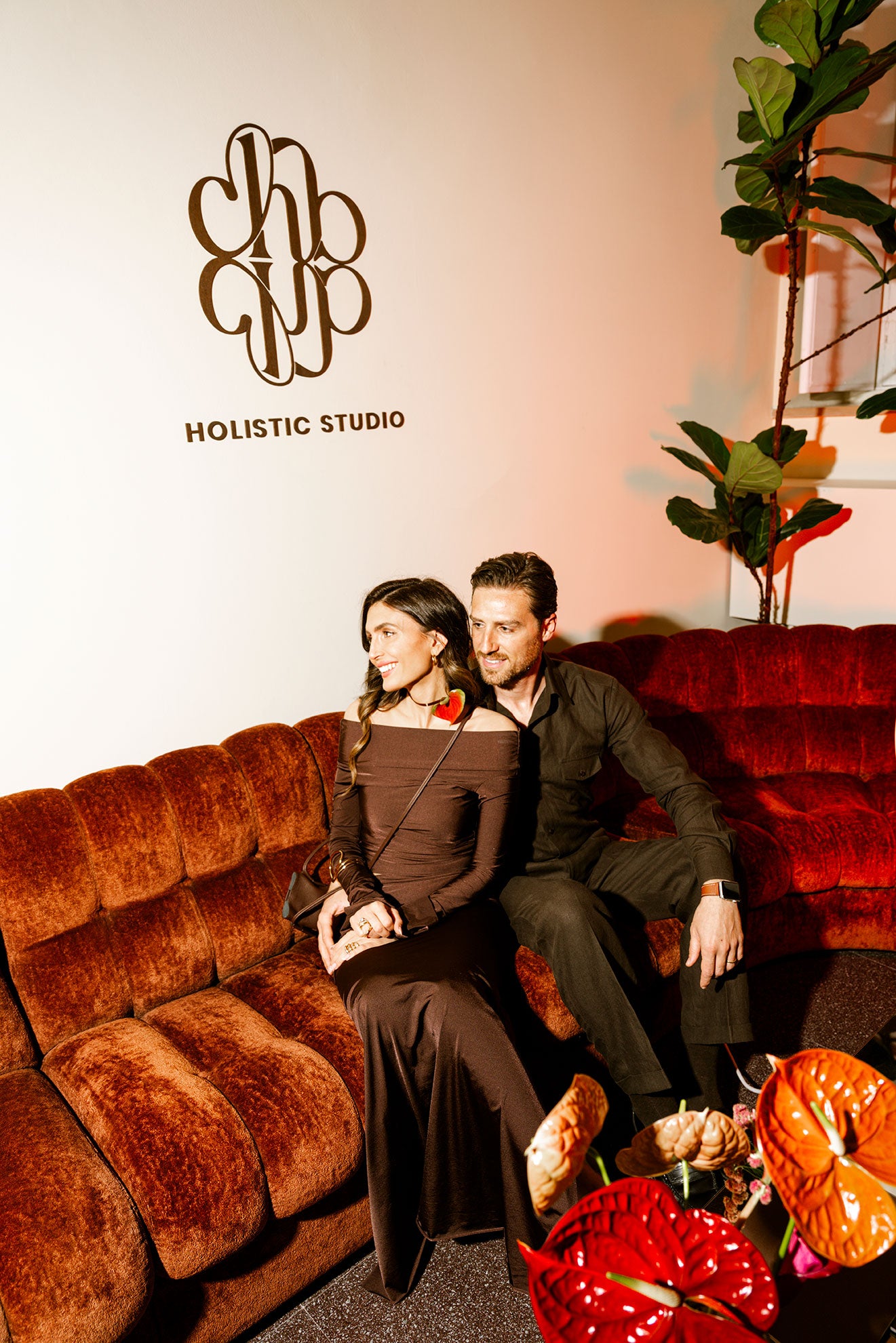 Cecilia Perotti and Alessandro collaborating inside CHB Holistic Studio, merging medical science, design, and holistic practices.