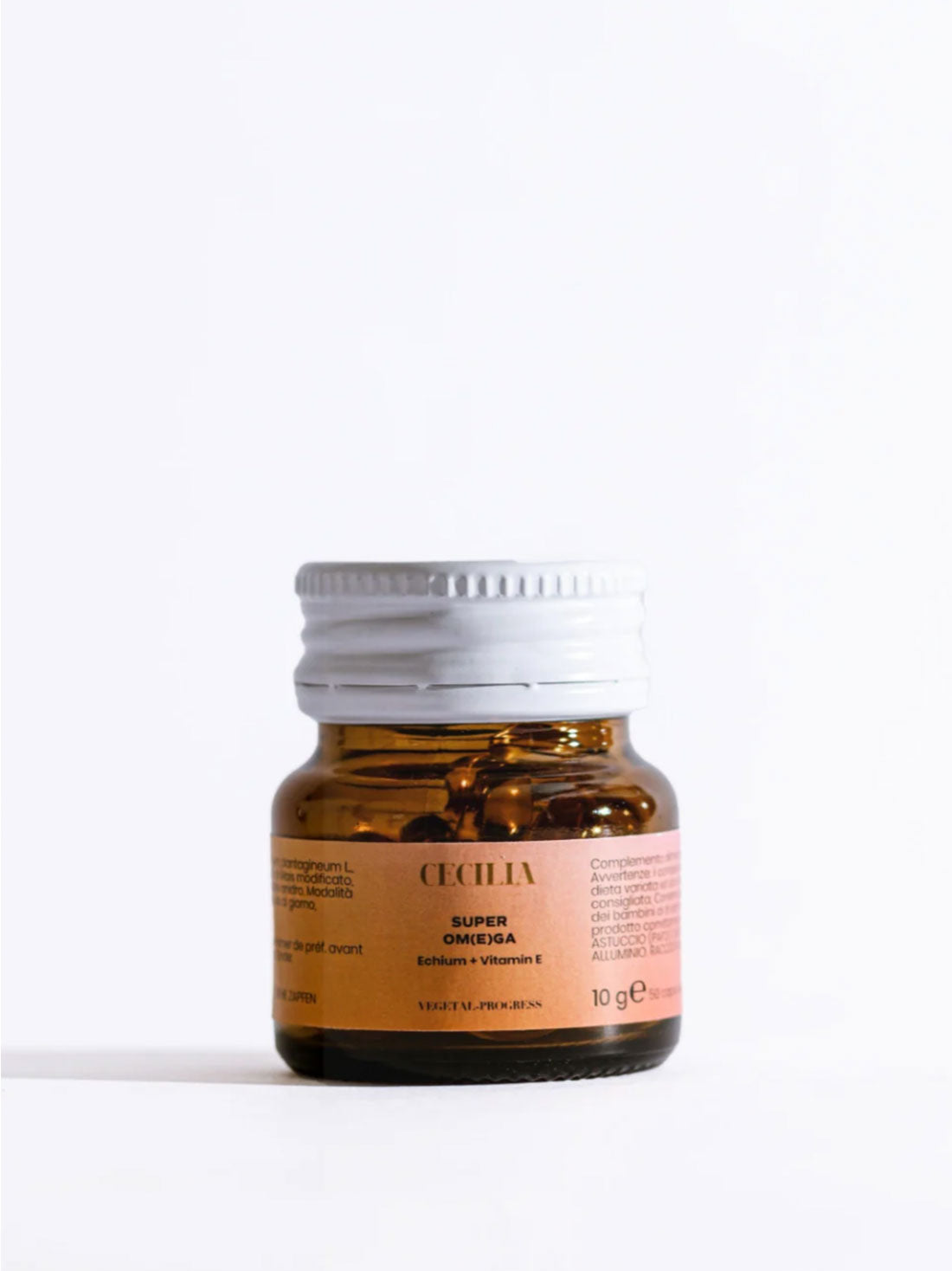 Depuravita Super Omega supplement bottle – 50 plant-based omega-3 capsules with Echium seed oil