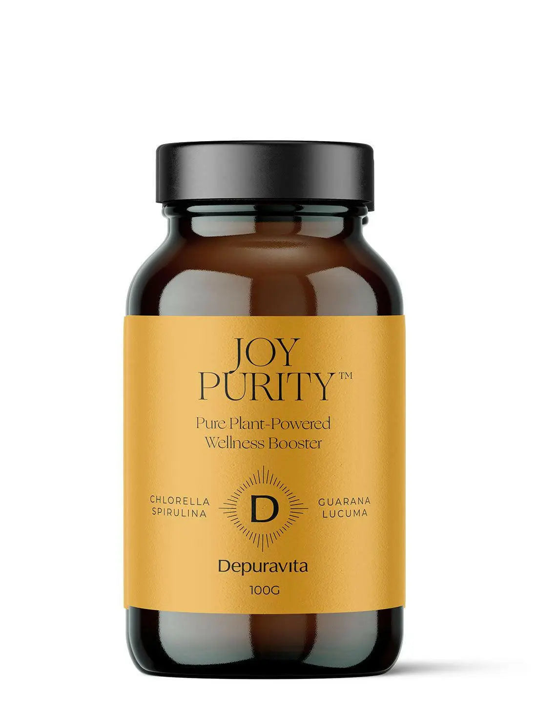 Bottle labeled Joy Purity with text &