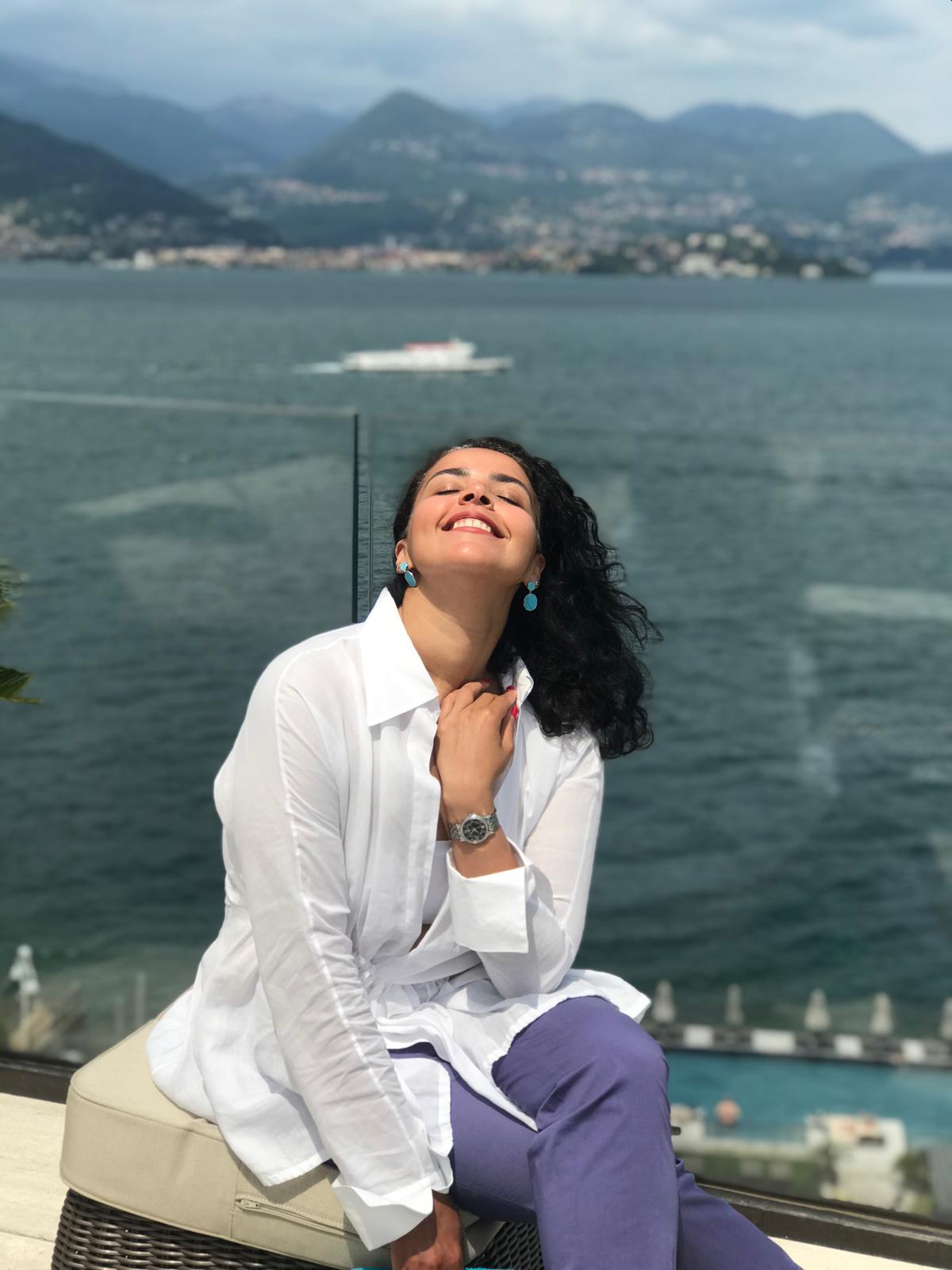 Sumaya Alay in contemplative pose — Living With Grace brand image